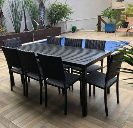 67 - Conjunto Maranhão - Mesa Ripada em alumínio com Giro Fibrax Móveis